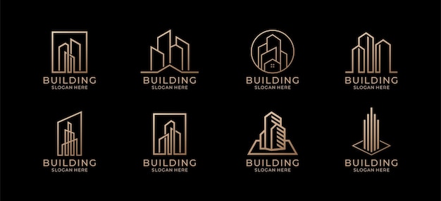 Collection building logo design for architecture, construction, real estate, property.