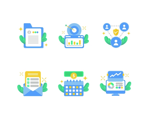 Collection of business icon illustration