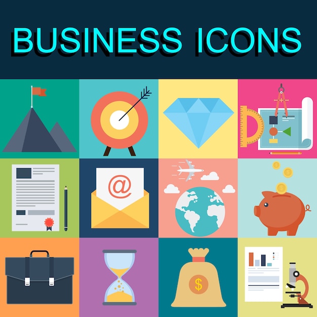 collection of business icons