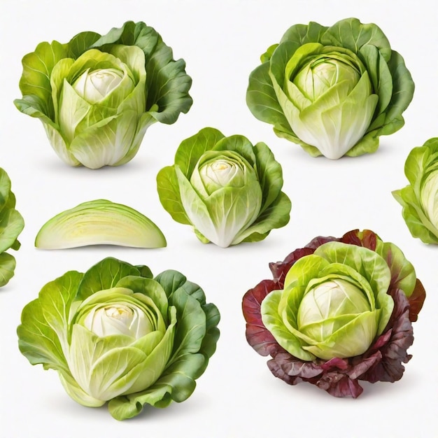 a collection of cabbages with the name of the garden on them