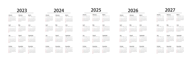 Collection of calendar templates