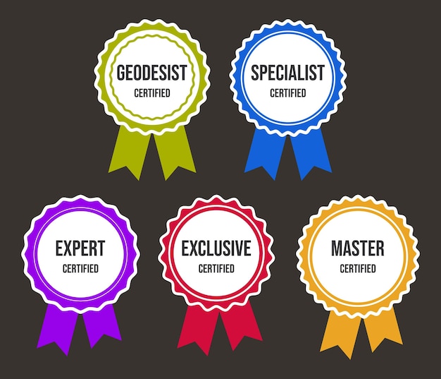 Collection of certified badge template