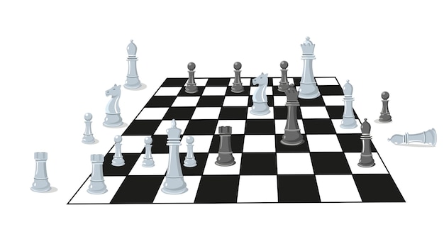 Collection of chess figures Vector illustration