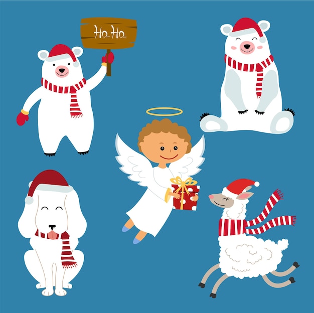 Collection of Christmas angel and animals