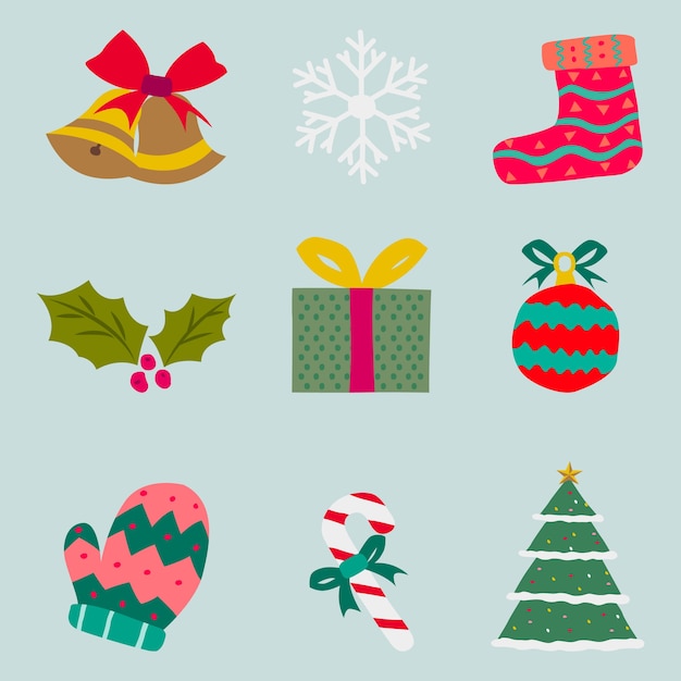 Collection of Christmas decoration element