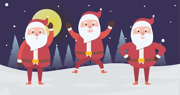 Collection of Christmas Santa Claus Playing Pose Activity For Xmas Day