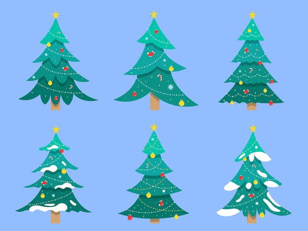 Collection christmas tree illustration