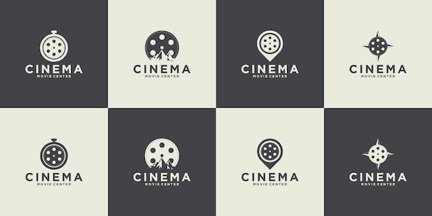 Collection of cinema and retro movie emblem collection