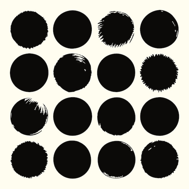 Vector a collection of circles with a white background and a black circle in the middle