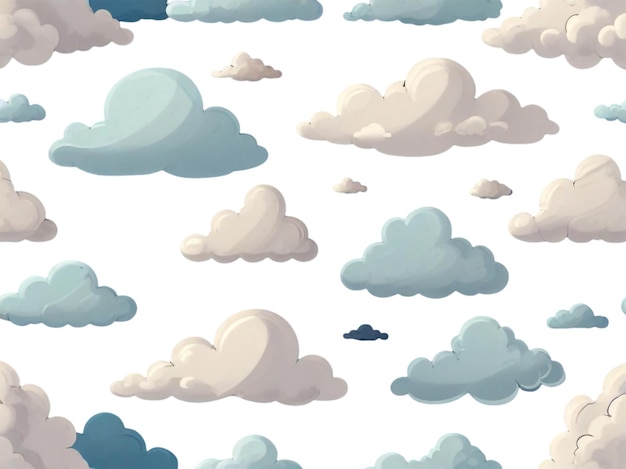 a collection of clouds and a plane in the sky