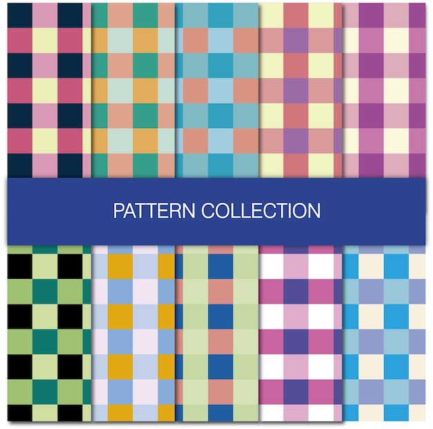 Collection of colored square patterns