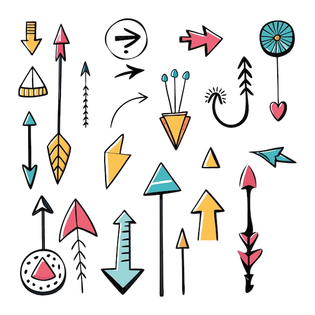 Vector a collection of colorful arrows and arrows with different colors