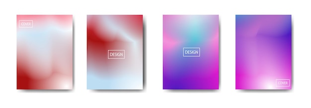 Collection of colorful gradient background cover flyers are used for backgrounds posters banners