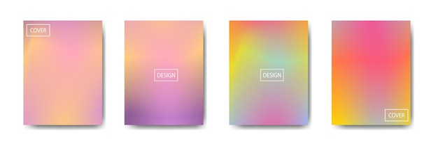 Collection of colorful gradient background cover flyers are used for backgrounds posters banners