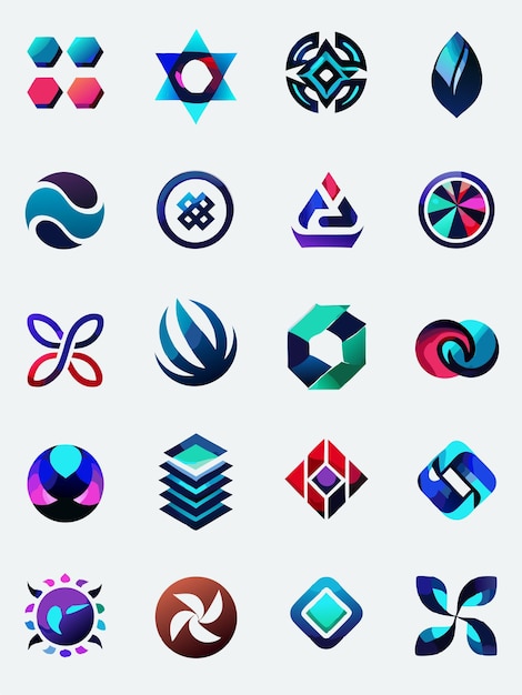 a collection of colorful logos including one that says  the name