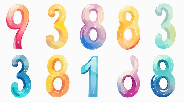 a collection of colorful numbers from the year of the year