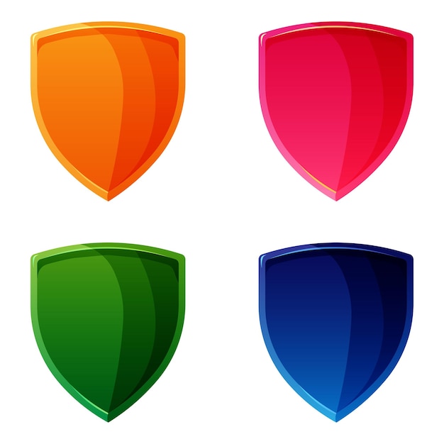 Collection of colorful shields