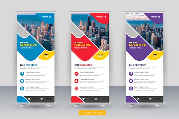 Collection of corporate roll up banner