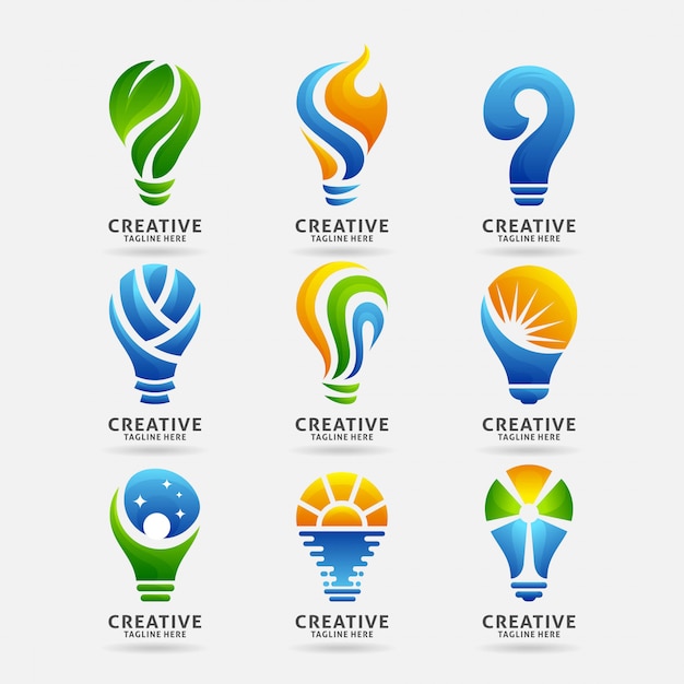 Collection of creative lamp logo 