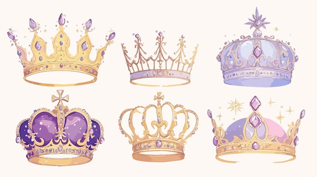 a collection of crowns from the series by person