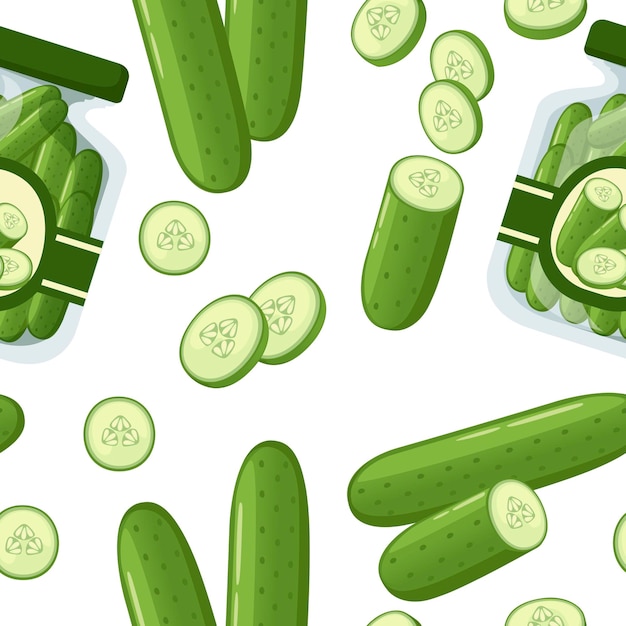 Collection of cucumber products and dishes flat illustration