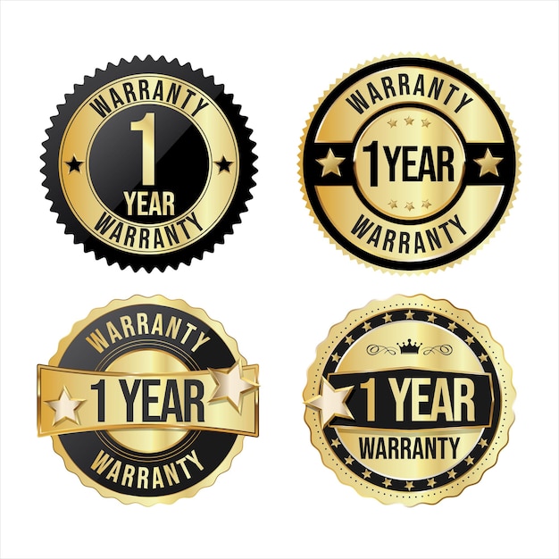 Collection of customer satisfaction warranty guaranteed golden badge