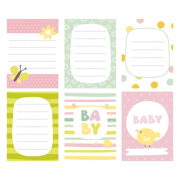 Collection of cute baby and kids card design