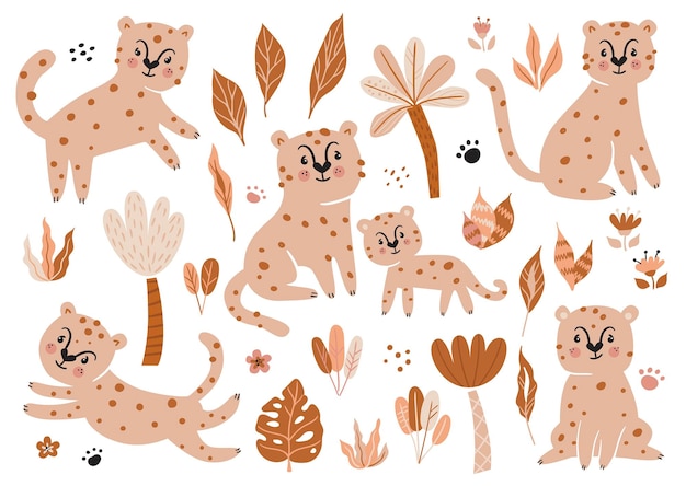 Collection of cute cheetahes