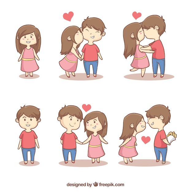 Collection of cute romantic couples