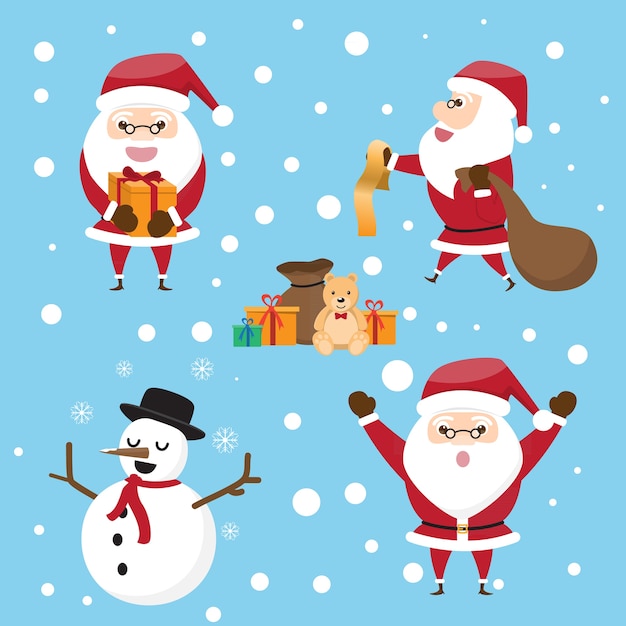 The collection of cute Santa Claus