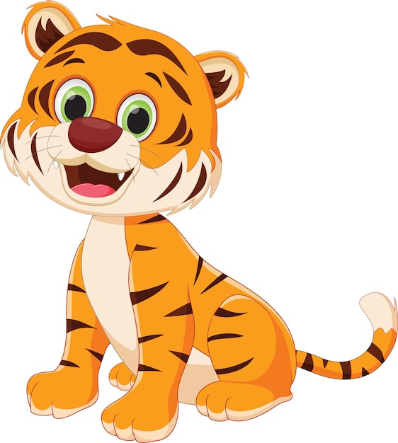 collection of cute tiger cartoon