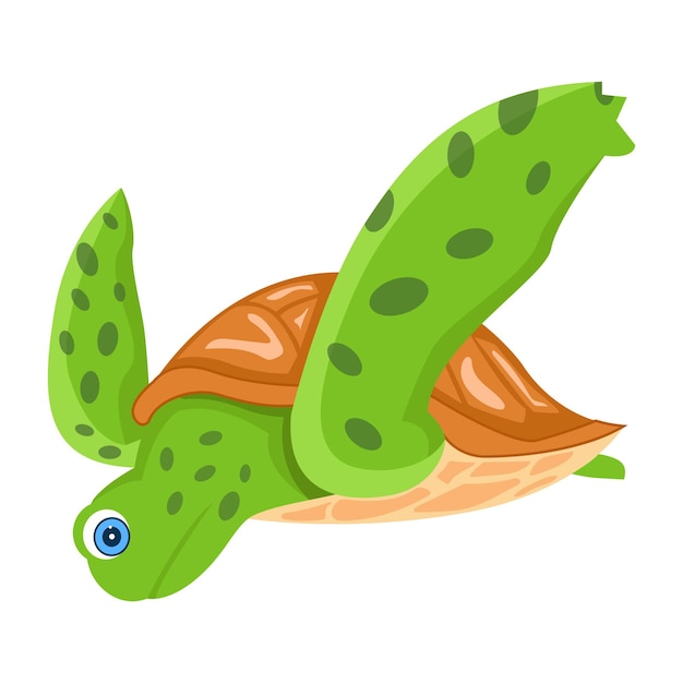 Vector collection of cute turtles flat icons