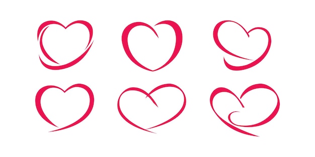 a collection of decorative love shape logos