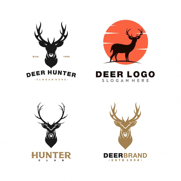 collection of deer logo illustration