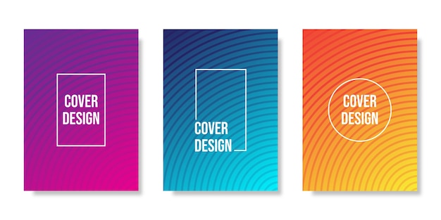 A collection of design covers Halftone full of gradient colors Modern abstract background