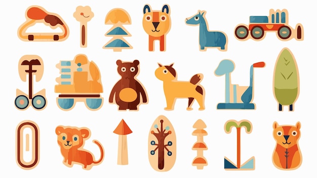 a collection of different animals including a set of toys and a sign that says  wild animals