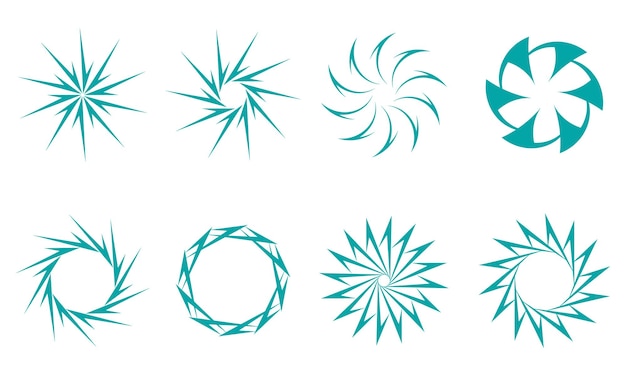 Vector collection of different circle shape abstract symbols