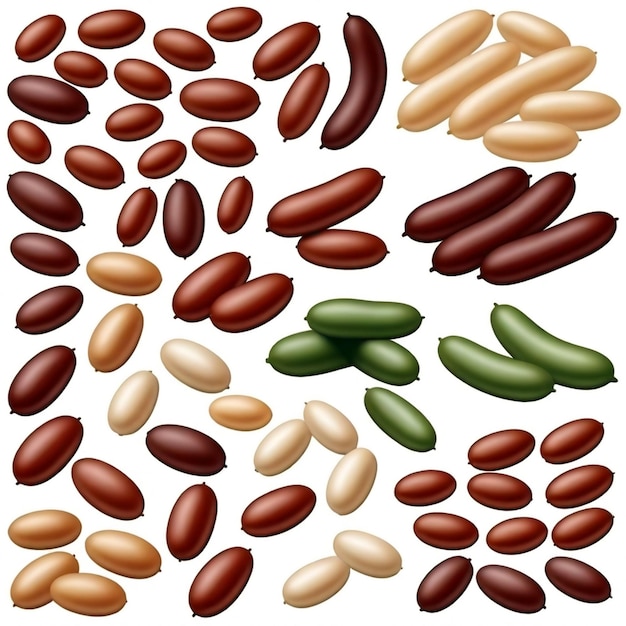 a collection of different colored beans including beans beans and beans