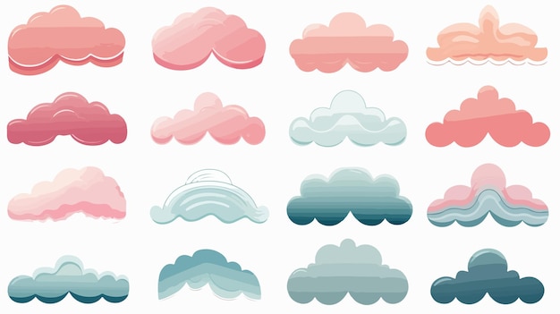 Vector a collection of different colored clouds