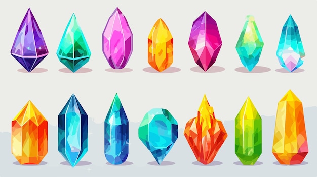 a collection of different colored gemstones