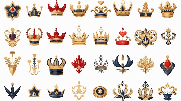 Vector a collection of different crowns