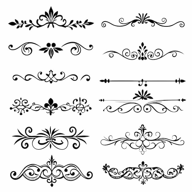 a collection of different designs including a design the word  calligraphy