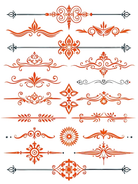 Vector a collection of different designs including the orange and white