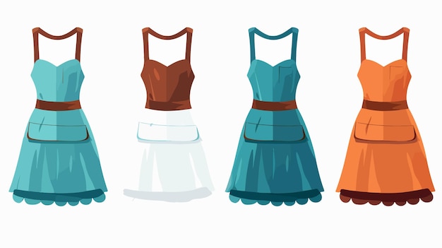 Vector a collection of different dresses for the bride and groom