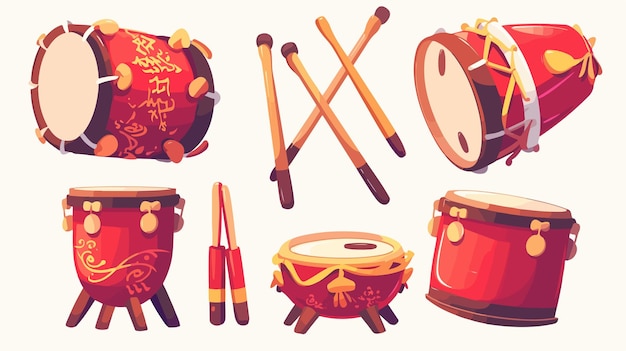 Vector a collection of different drums and drums including one that has the word  no  on it