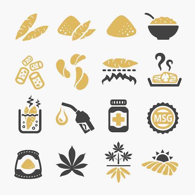 a collection of different images of focassava icon od and drinkscassava icon