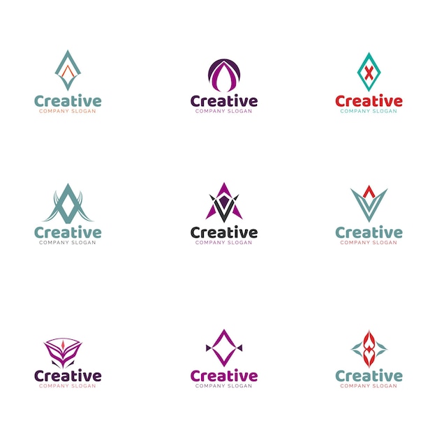 Vector a collection of different logos including one that says creative