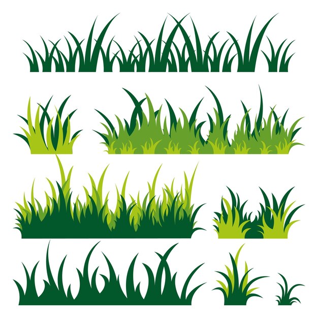 Vector a collection of different plants and grass images