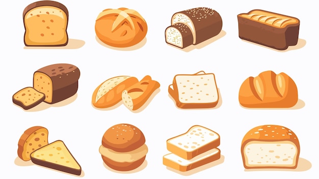 a collection of different types of food including bread and cheese