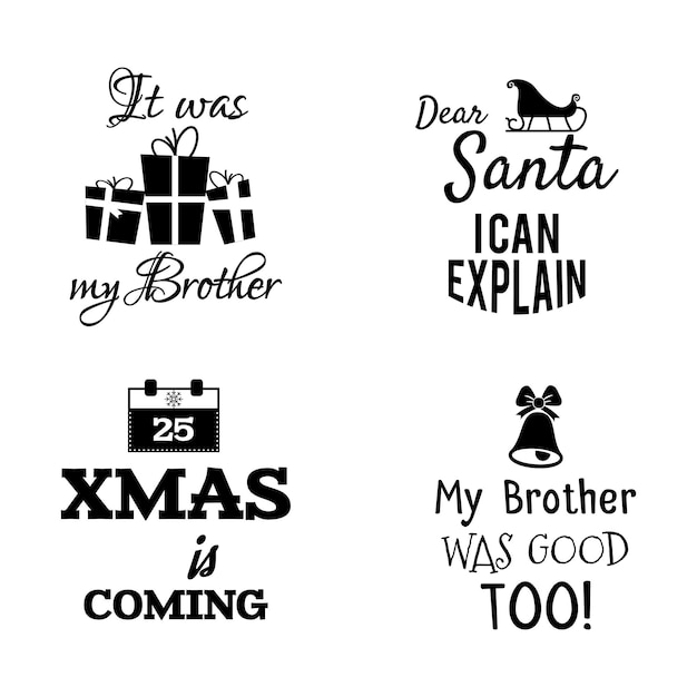 Collection of different vector Christmas banners on white background